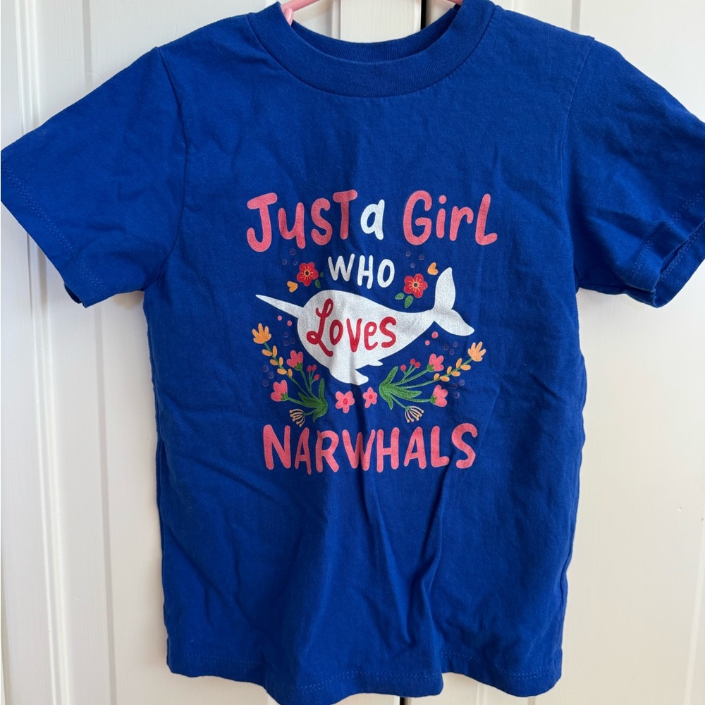 Kids Blue 'Just a Girl Who Loves Narwhals' Graphic Tee